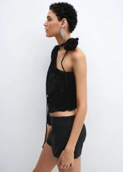 Blouse En Velours Floral -Mode Nouvelle Magasin 57039099 99 D2