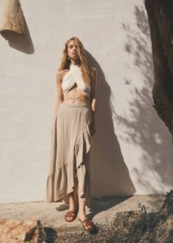 Jupe Texturée Croisée 14 Jupe Texturée Croisée -Mode Nouvelle Magasin 57040105 06 D7