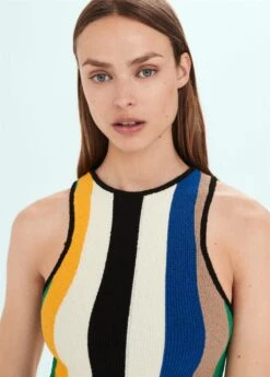 Robe Midi Maille Multicolore -Mode Nouvelle Magasin 57040379 05 D1