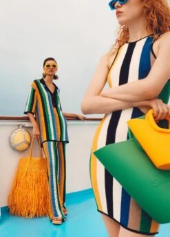 Robe Midi Maille Multicolore -Mode Nouvelle Magasin 57040379 05 D6