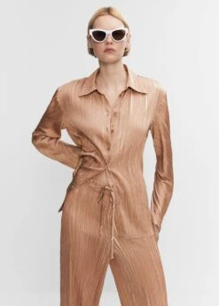 Pantalon Plissé Satiné -Mode Nouvelle Magasin 57040699 30 D1