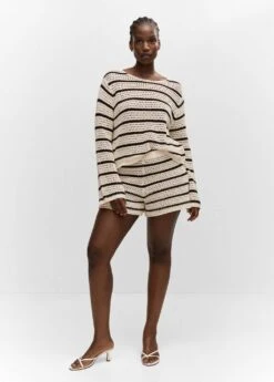 Pull-over Maille Ajourée Rayures -Mode Nouvelle Magasin 57042881 05 D3