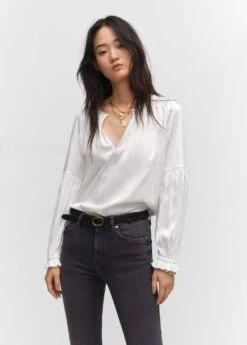 Blouse Froncée Bouton