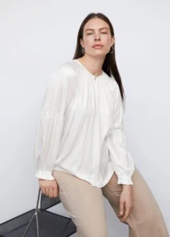 Blouse Froncée Bouton -Mode Nouvelle Magasin 57043807 02 D4