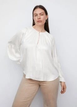 Blouse Froncée Bouton -Mode Nouvelle Magasin 57043807 02 D5