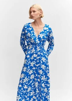 Robe Imprimée Détail Froncé