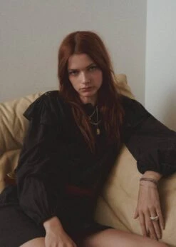 Robe Courte Détails Dentelle -Mode Nouvelle Magasin 57043810 95 D5