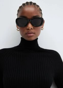 Robe Courte Maille Côtelée Col Montant -Mode Nouvelle Magasin 57045803 99 D1