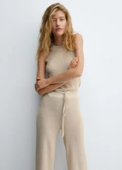 Pantalon évasé Maille Lurex -Mode Nouvelle Magasin 57047717 OR D1