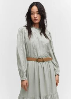 Robe Longue Détail Dentelle