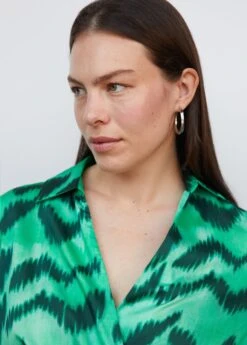 Robe Chemise Satinée Imprimée -Mode Nouvelle Magasin 57053820 43 D4