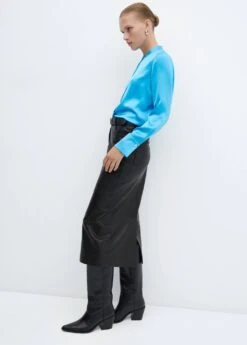 Chemise Satinée Col Rond -Mode Nouvelle Magasin 57054410 46 D2