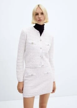 Cardigan Tweed Bouton Bijou -Mode Nouvelle Magasin 57059088 05