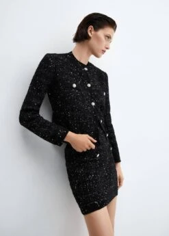 Cardigan Tweed Bouton Bijou