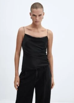 Top Satin Col Bénitier