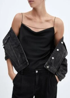 Top Satin Col Bénitier -Mode Nouvelle Magasin 57062884 99 D6