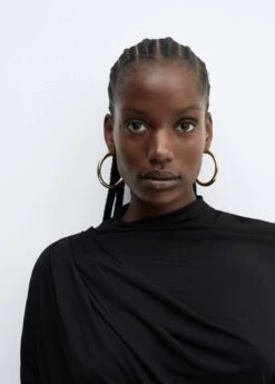 Robe Maille Détail Drapé -Mode Nouvelle Magasin 57063809 99 D4