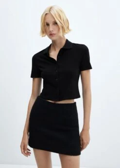 T-shirt Crop Boutonné