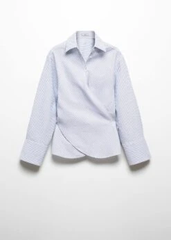 Blouse Coton Cache-cœur Rayures -Mode Nouvelle Magasin 57065806 52 B