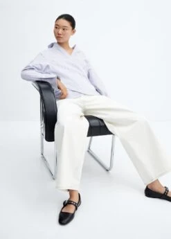 Blouse Coton Cache-cœur Rayures -Mode Nouvelle Magasin 57065806 52 D2