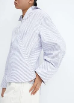 Blouse Coton Cache-cœur Rayures -Mode Nouvelle Magasin 57065806 52 D6