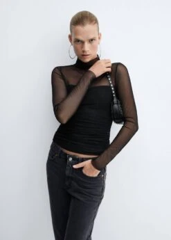 T-shirt Maille Filet Brillants -Mode Nouvelle Magasin 57067732 99 D2