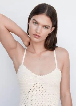 Robe Maille Détail Ajouré -Mode Nouvelle Magasin 57072879 02 D1