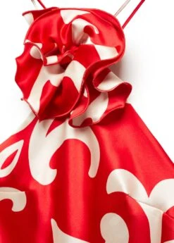 Top Satiné Imprimé Fleur Décorative -Mode Nouvelle Magasin 57073821 70 D8