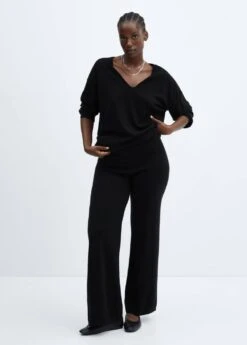 Pantalon Maille Wideleg -Mode Nouvelle Magasin 57075793 99 D3