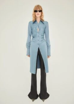 Robe Chemise Ajustée Satinée