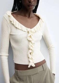 Cardigan Maille Volants -Mode Nouvelle Magasin 57077717 02 D6