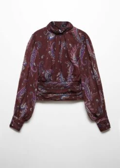 Blouse En Imprimé Cachemire Manches Bouffantes -Mode Nouvelle Magasin 57077732 76 B