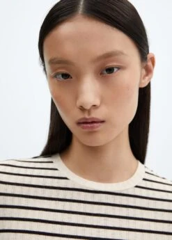 T-shirt Rayures Texturé -Mode Nouvelle Magasin 57077736 08 D1