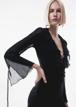 Robe Volants Manches Cloche