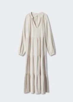 Robe Maxi Coton Col V -Mode Nouvelle Magasin 57082878 05 B