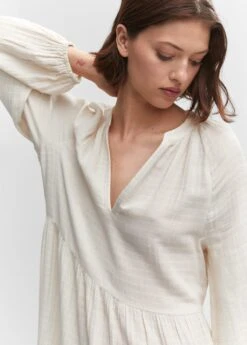 Robe Maxi Coton Col V -Mode Nouvelle Magasin 57082878 05 D1