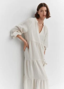 Robe Maxi Coton Col V -Mode Nouvelle Magasin 57082878 05 D2