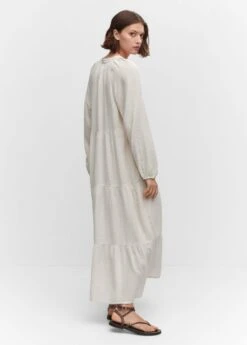 Robe Maxi Coton Col V -Mode Nouvelle Magasin 57082878 05 R
