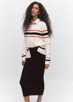 Pull-over Torsades Détail Rayures