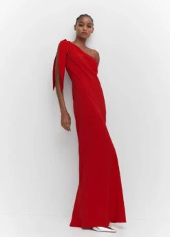 Robe Asymétrique Nœud -Mode Nouvelle Magasin 57083814 70 D2