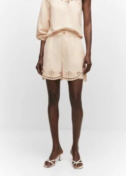 Short Détails Ajourés Broderies