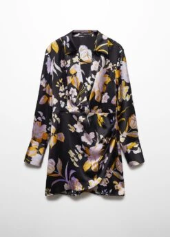 Robe Satinée En Imprimé Fleuri -Mode Nouvelle Magasin 57086317 99 B