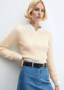 Pull-over Col Bateau Ajouré -Mode Nouvelle Magasin 57086727 10 D4