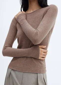 T-shirt Fin Col Rond -Mode Nouvelle Magasin 57087731 35 D6