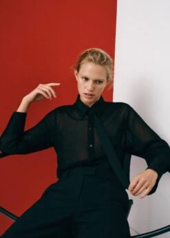 Chemise Cravate Détails Satinés -Mode Nouvelle Magasin 57087757 99 D6