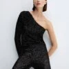 Top Asymétrique Sequins