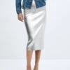 Jupe Midi Métallisée