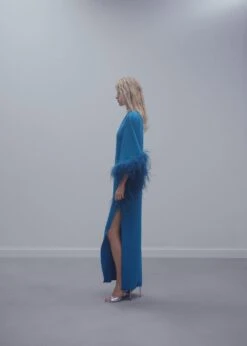 Robe Satinée Asymétrique Plumes -Mode Nouvelle Magasin 57091172 52 D2