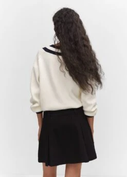 Pull-over à Col En V Contrastant -Mode Nouvelle Magasin 57094397 05 R