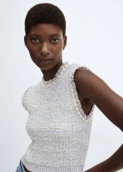 Top Tweed Bouton Bijou -Mode Nouvelle Magasin 57095805 50 D1